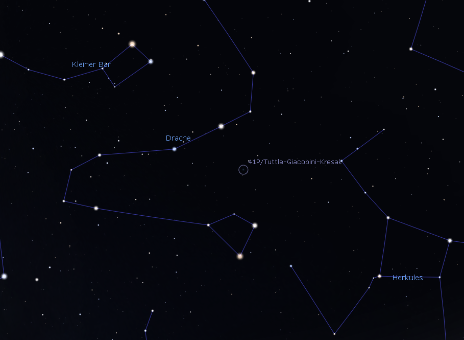 Karte zum Aufsuchen, zum Vergrößern anklicken, Stellarium